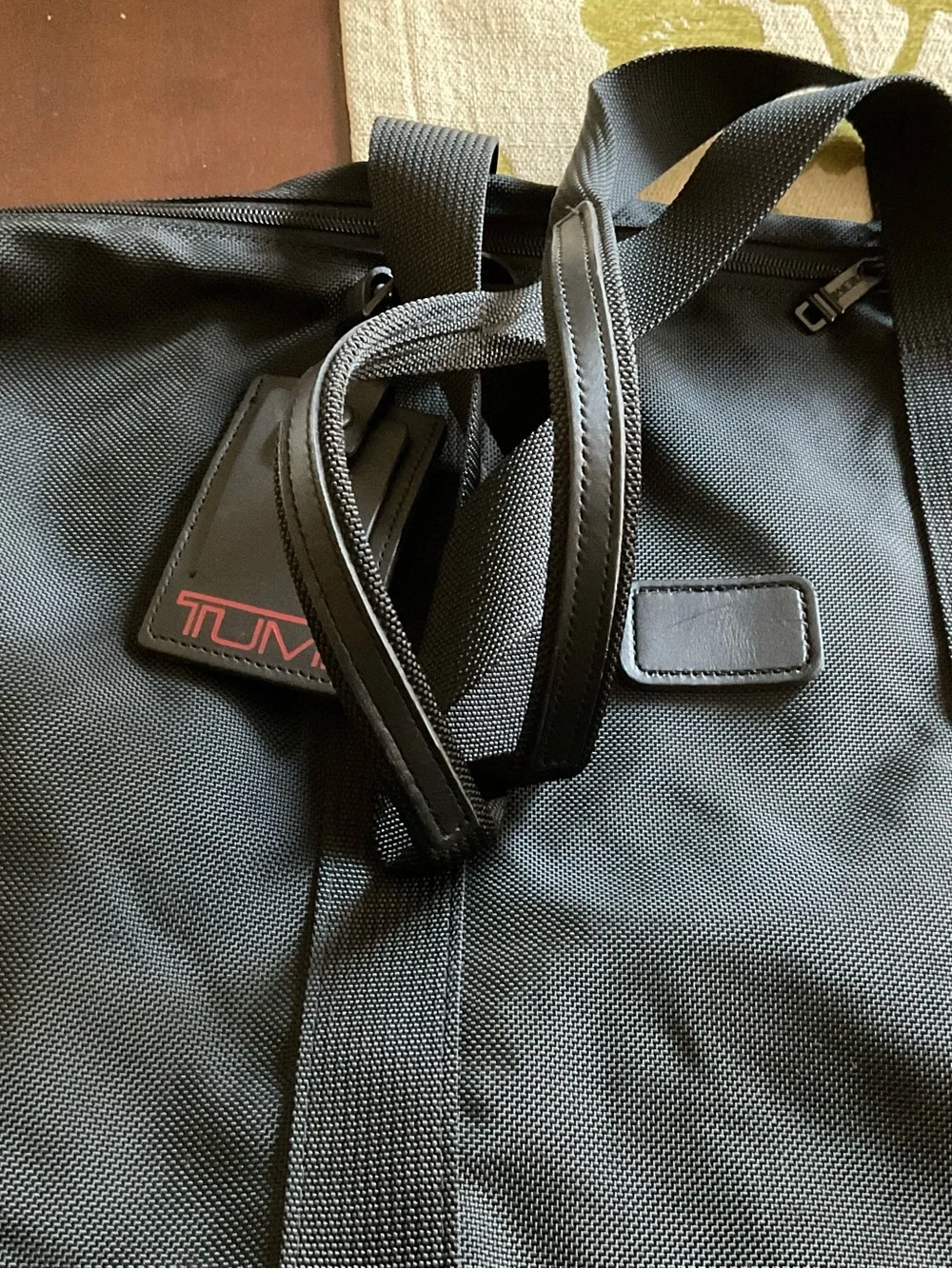 TUMI Alpha 2 Travel Satchel /Weekender Black Nylon Duffle/Tote Bag-2 PCS